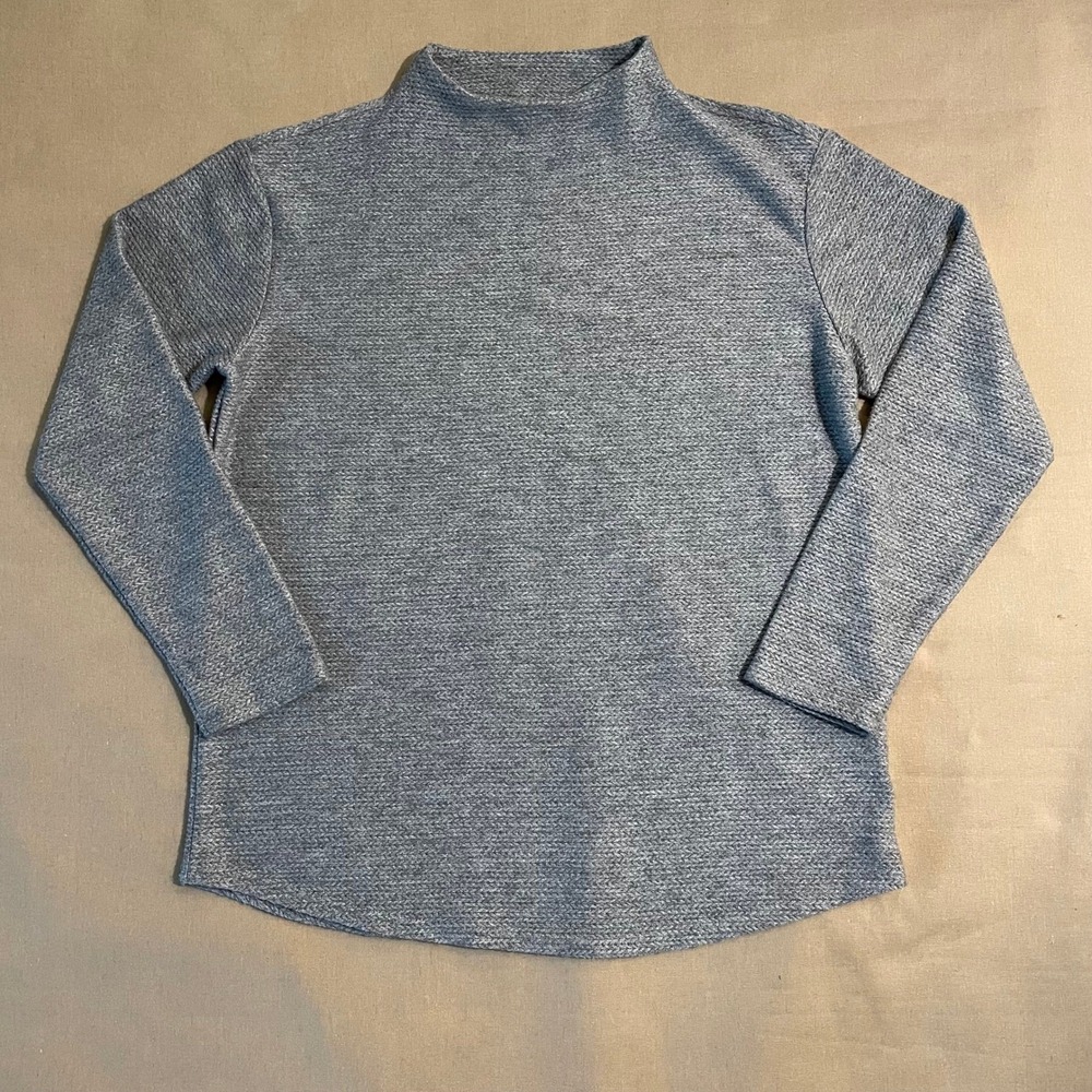 Lands' End Chunky Women's Sweater Size M Gray Tunic Mockneck Oversize Soft